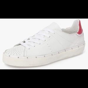 Rebecca Minkoff New MICHELL Stud Leather Sneakers White/Pink